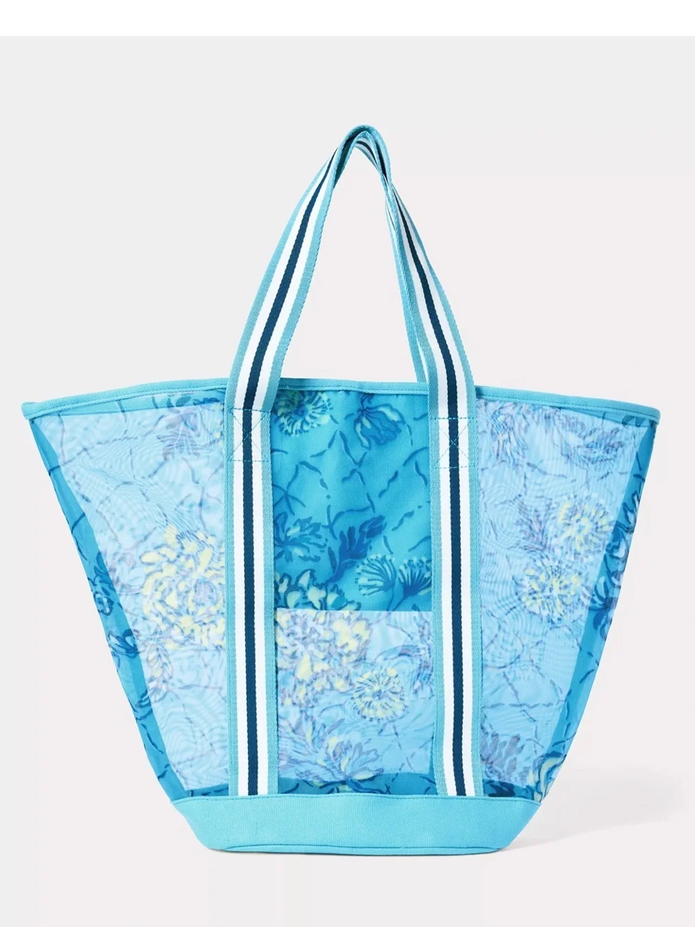 Lilly Pulitzer Printed Mesh Beach Tote Bellevue Blue Breakers Beach NWT